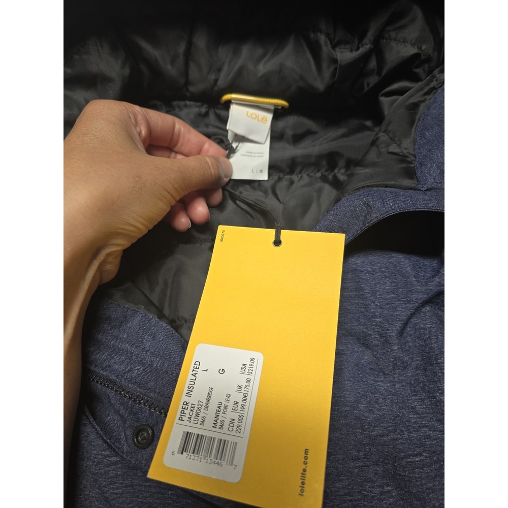 Lolë Piper Insulated Hooded Winter Jacket Women's Size L Blue Waterproof NWT - Picture 7 of 16